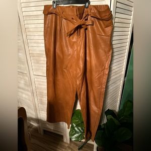 Faux leather pants